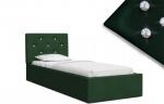 Luxusná manželská posteľ CRYSTAL tmavo zelená 90x200 s kovovým roštom