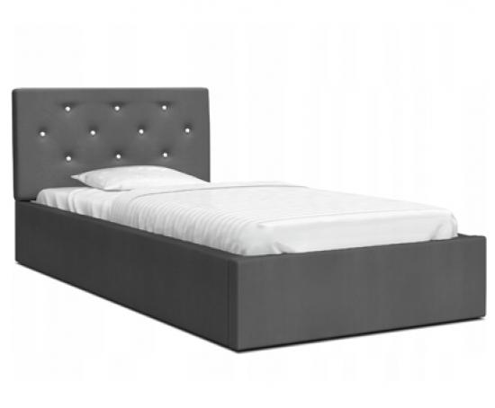 Luxusná posteľ CRYSTAL grafit 120x200 s kovovým zdvižným roštom