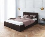 Luxusná manželská posteľ AMBER 140x200 Hnedá Trinity s úložným priestorom a dreveným roštom