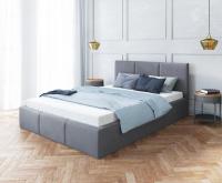 Luxusná manželská posteľ AMBER 160x200 Grafit Trinity s úložným priestorom a dreveným roštom