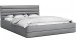 Luxusná manželská posteľ TOPAZ sivá 140x200 z eko kože s kovovým roštom