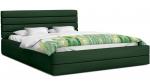 Luxusná manželská posteľ TOPAZ tmavo zelená 160x200 semiš s kovovým roštom