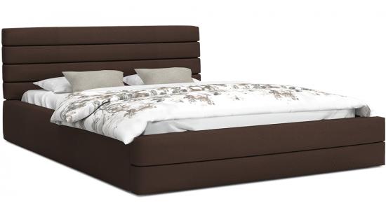Luxusná manželská posteľ TOPAZ hnedá 140x200 semiš s kovovým roštom