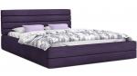 Luxusná manželská posteľ TOPAZ fialová 180x200 semiš s kovovým roštom