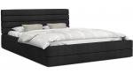 Luxusná manželská posteľ TOPAZ čierna 140x200 z eko kože s kovovým roštom