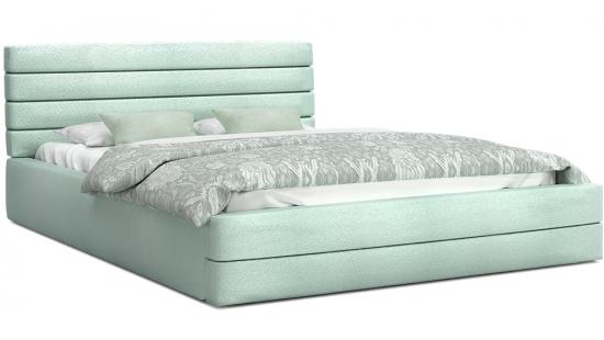 Luxusná manželská posteľ TOPAZ mätová 140x200 semiš s kovovým roštom