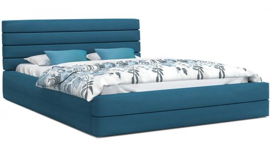 Luxusná manželská posteľ TOPAZ tyrkysová 140x200 semiš s kovovým roštom