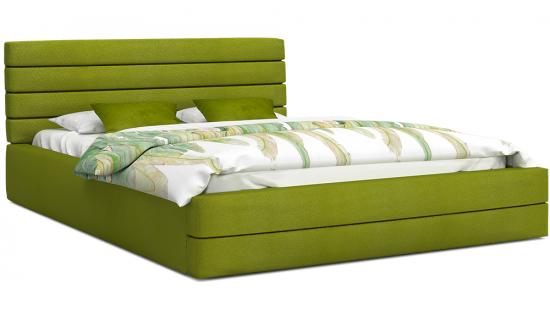 Luxusná manželská posteľ TOPAZ zelená 140x200 semiš s kovovým roštom
