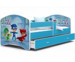 Rozprávková posteľ LUCKY 140x80 Modrá SUPER HEROES 54L