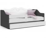 Detská jednolôžková posteľ LILI biela-sivá 80x160