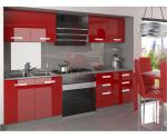 Moderní kuchyňská sestava Infinity Kompakto v červené barvě