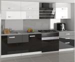 Moderná kuchynská zostava Infinity Primera v kombinácii bielo a čiernej farbe