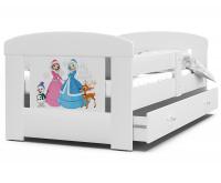 Detská posteľ FILIP Princezny 80x140 cm BIELA