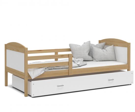 Detská jednolôžková posteľ MATYAS P 160x80 cm BOROVICA-BIELA