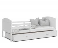 Detská jednolôžková posteľ MATYAS P 200x90 cm BIELA-BIELA