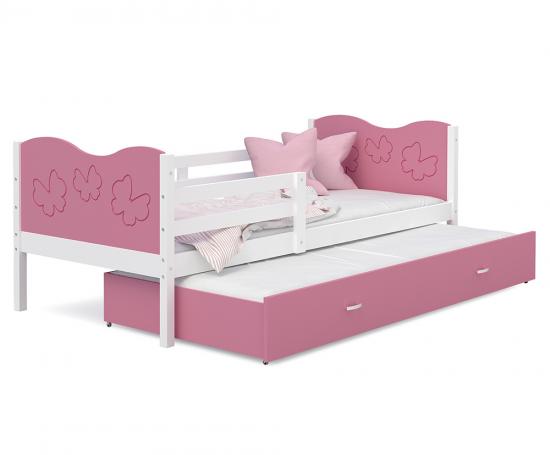 Detská posteľ MAX P2 80x190 cm BIELA-RUŽOVÁ