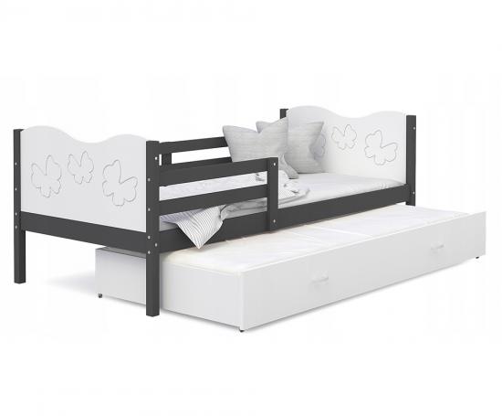 Detská posteľ MAX P2 80x190 cm SIVÁ-BIELA