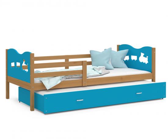 Detská posteľ MAX P2 90x200 cm BOROVICA-MODRÁ
