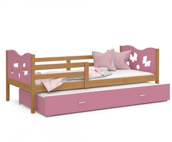 Detská posteľ MAX P2 90x200 cm BOROVICA-RUŽOVÁ