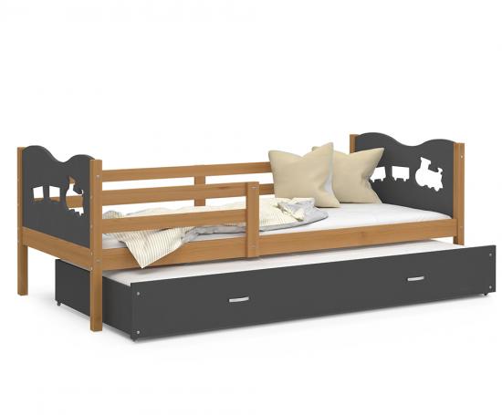 Detská posteľ MAX P2 90x200 cm BOROVICA-SIVÁ