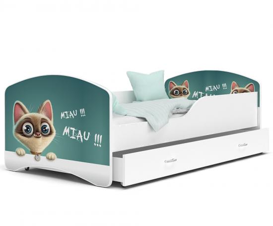 Detská posteľ IGOR Mačička 80x180 cm BIELA