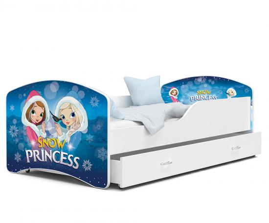 Detská posteľ IGOR Snežné Princezny 80x180 cm BIELA