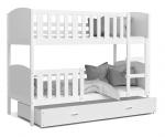 Detská poschodová posteľ TAMI 80x160 cm s bielou konštrukciou v bielej farbe