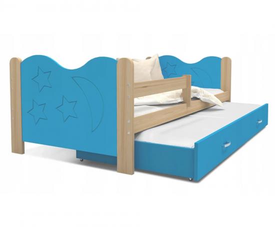 Detská posteľ MIKOLAJ P2 80x190 cm BOROVICA-MODRÁ