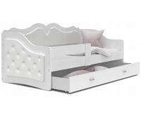Detská posteľ LILI 80x160cm s bielou konštrukciou a s bielym čalúnením