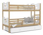 Detská poschodová posteľ MAX 160x80cm BOROVICA-BIELA