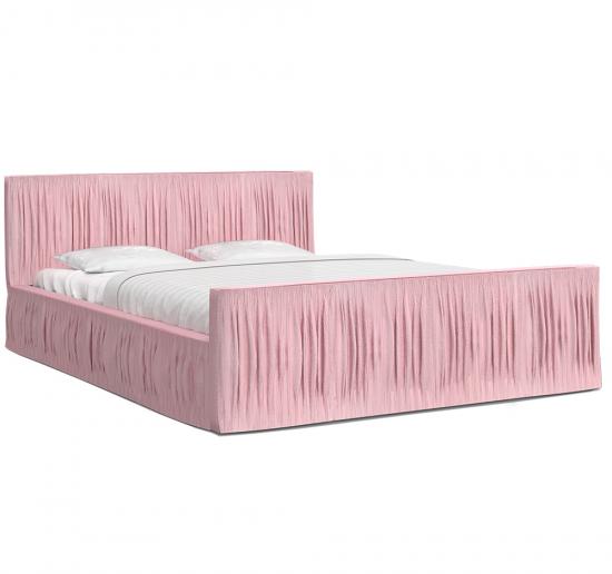 Luxusná posteľ VISCONSIN 140x200 s kovovým zdvižným roštom RUŽOVÁ