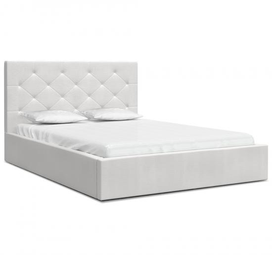 Luxusná posteľ MAOMA 90x200 s kovovým zdvižným roštom BIELA