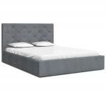 Luxusná posteľ MAOMA 90x200 s kovovým zdvižným roštom TMAVO ŠEDÁ