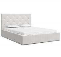 Luxusná posteľ MAOMA 140x200 s kovovým zdvižným roštom BIELA