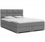 Luxusná posteľ SPRING BOX 140x200 s dreveným zdvižným roštom SIVÁ
