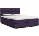 Luxusná posteľ SPRING BOX 160x200 s dreveným zdvižným roštom FIALOVÁ