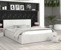 Luxusná posteľ CARO 120x200 s kovovým zdvižným roštom BIELA