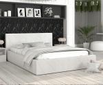Luxusná posteľ CARO 140x200 s kovovým zdvižným roštom BIELA