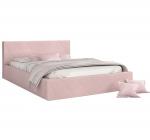 Luxusní postel CARO 160x200 s kovovým zdvižným roštem RŮŽOVÁ