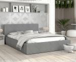 Luxusná posteľ CARO 160x200 s kovovým zdvižným roštom SIVÁ