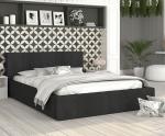 Luxusná posteľ CARO 180x200 s kovovým zdvižným roštom ČIERNA