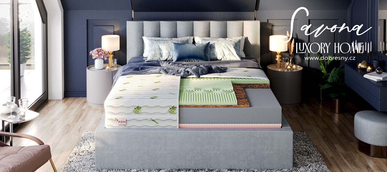 Zdravotný penový matrac SAVONA ALOE VERA 90x200 cm pamäťová pena aj HR studená pena
