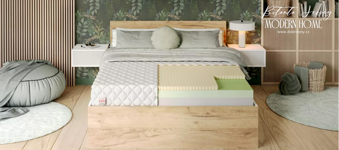 Penový matrac BITONTO JERSEY 100x200cm s latexom 15cm
