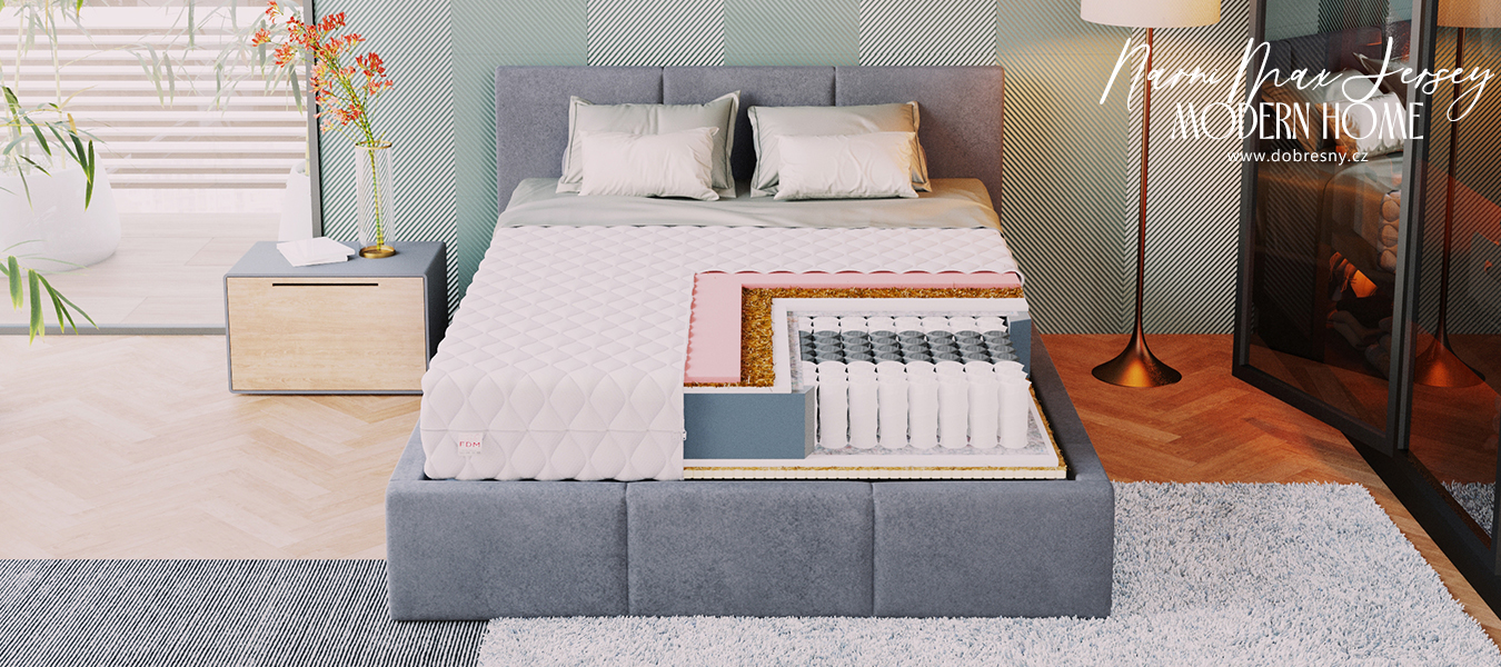 Taštičkový matrac NARNI MAX JERSEY 90x200cm s kokosom 28cm