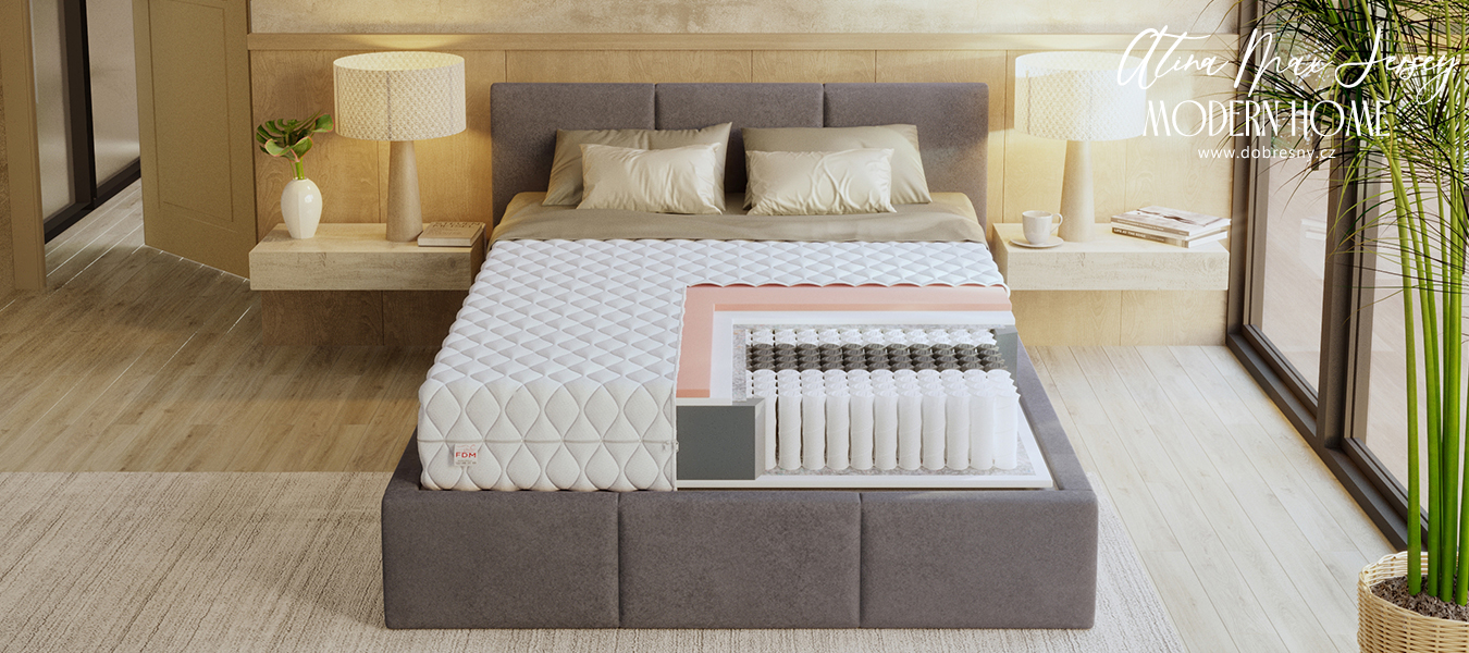 Taštičkový matrac ATINA MAX JERSEY 160x200cm s VISCO penou 24cm