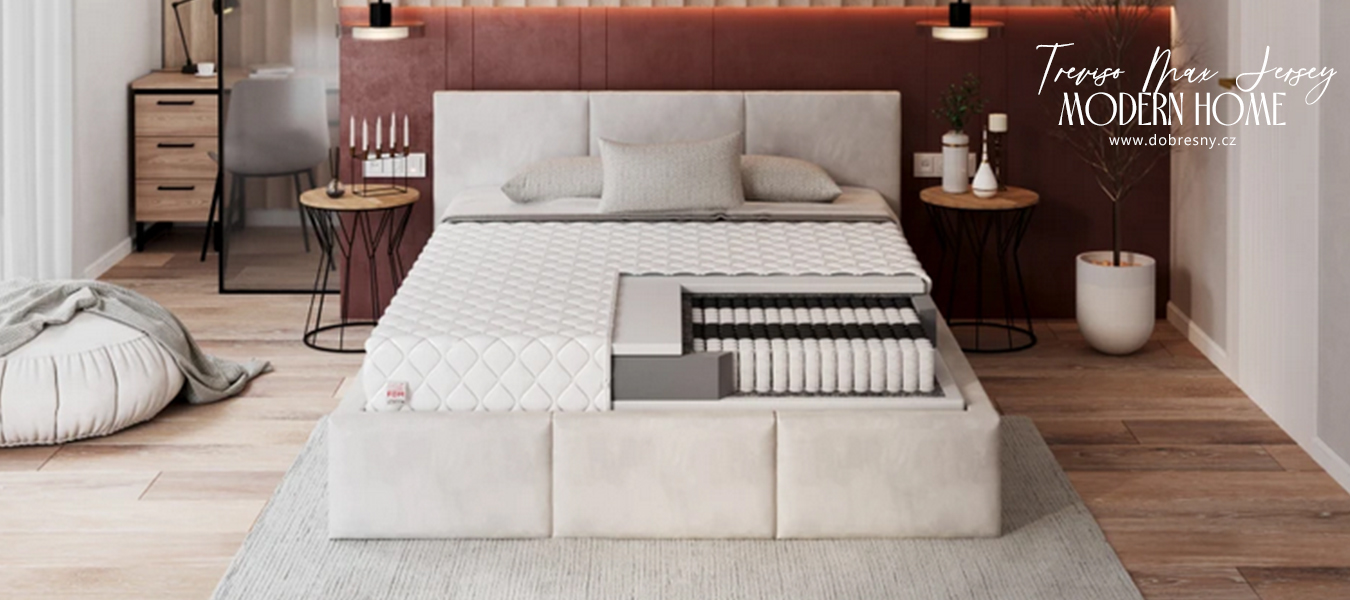 Taštičkový matrac TREVISO MAX JERSEY 90x200cm 22cm