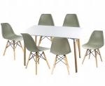 Moderní set židle se stolem ŠEDÁ (6 židlí, 1 stůl)