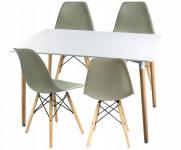 Moderní set židle se stolem ŠEDÁ (4 židle, 1 stůl)
