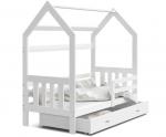 Detská posteľ DOMEK 2 so šuplíkom 160x80 cm biela