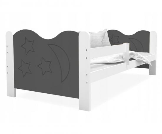 Detská posteľ MIKOLAJ Color bez šuplíka 160x80 cm BIELA-ŠEDÁ